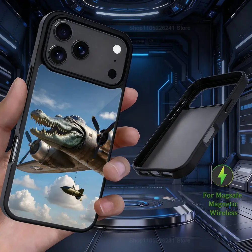 Art B-Brainrot T-Tralalero iPhone 16、14、13、15、11、12、17、Plus、Mini、Pro、MagSafe対応、Max、磁気ワイヤレス充電ケース