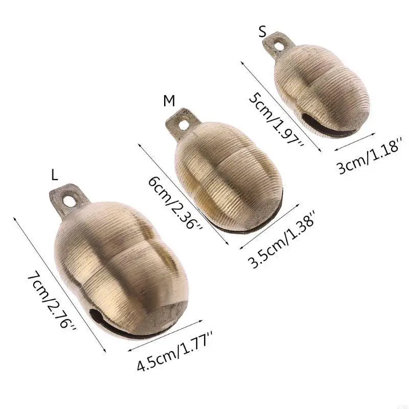 37ME Cow Horse Sheep Grazing Copper Bells Durable Brass Bells 3 Sizes for Farm Animals Cattles Goats Farm Loud Bronze