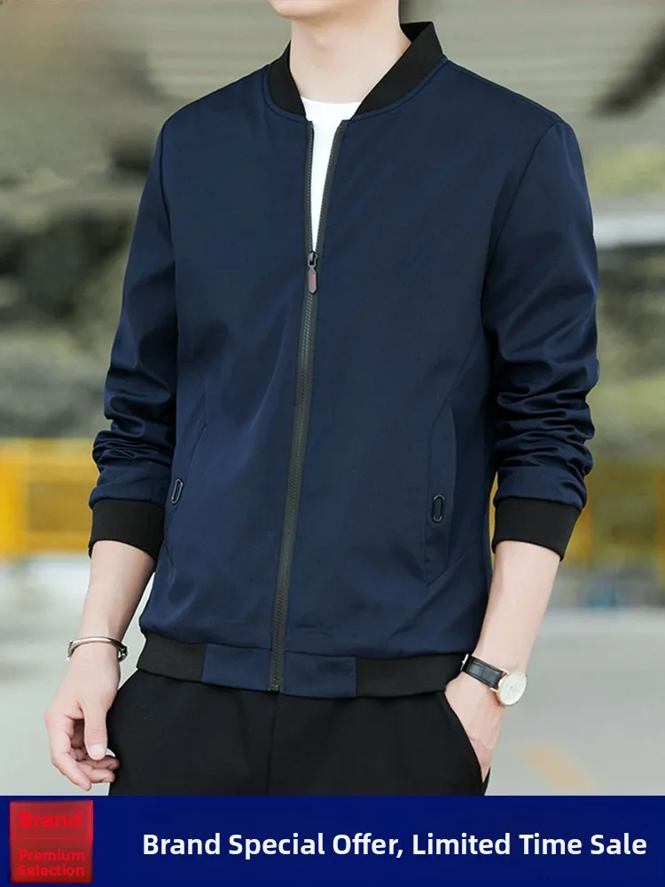 

Men's Fce Lined Baseball Jaet Stand Collar Spor Casual Outerwear Stand Fit Long Sve Zipper Closure Chinese Brand