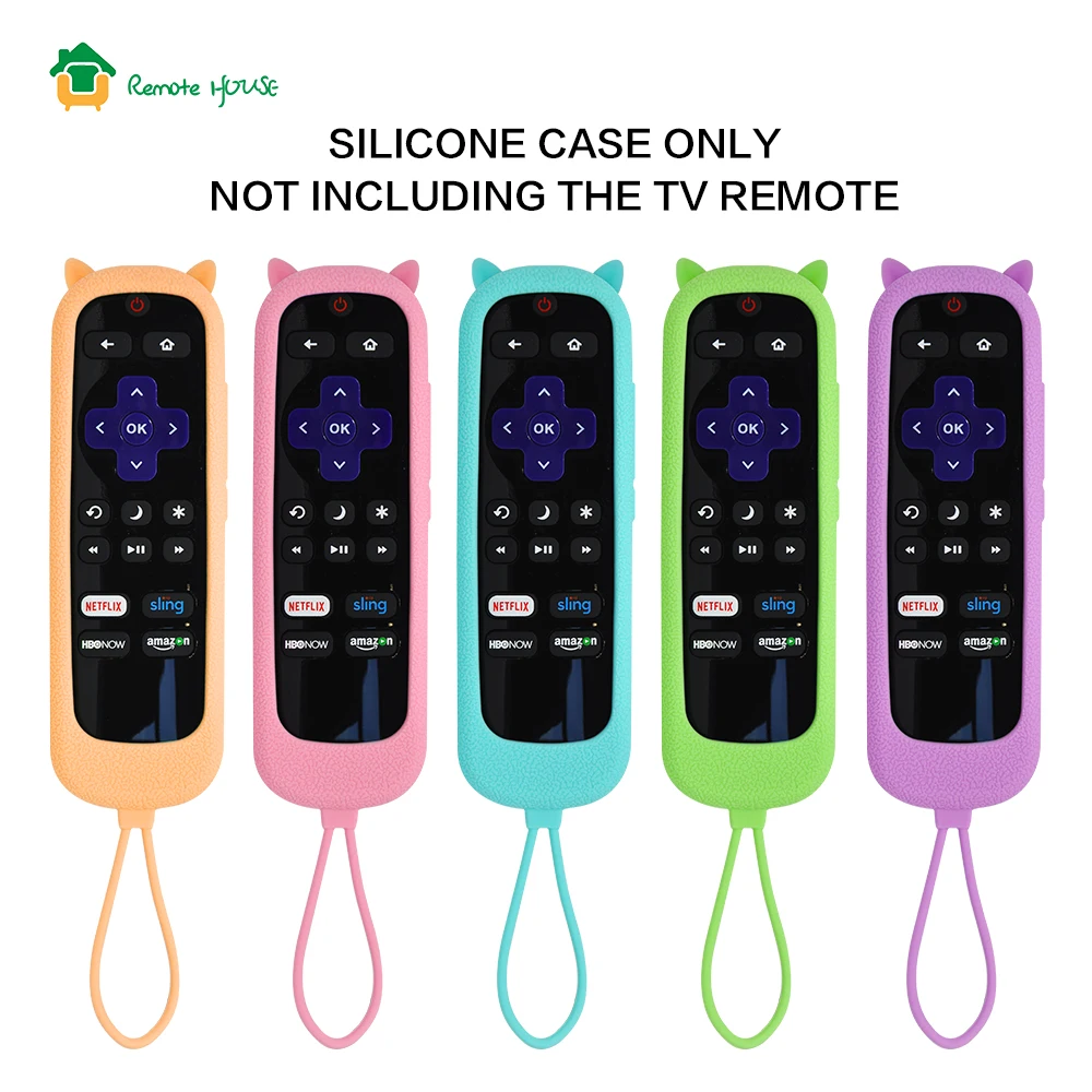 Silicone Protetor Remoto Caso para TV, Roku TV, Vara Vaporante, Expresso, Pele Brilha no Escuro