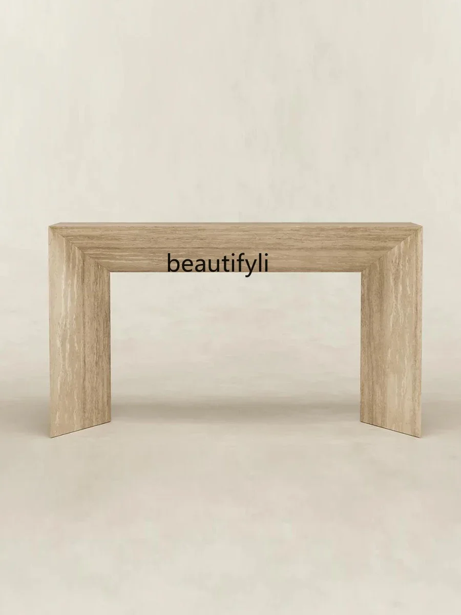 طاولات وحدة تحكم منزلية فاخرة من الرخام الطبيعي على الطراز الإيطالي، وحدة تحكم جدارية بسيطة، غرفة معيشة حديثة وبسيطة