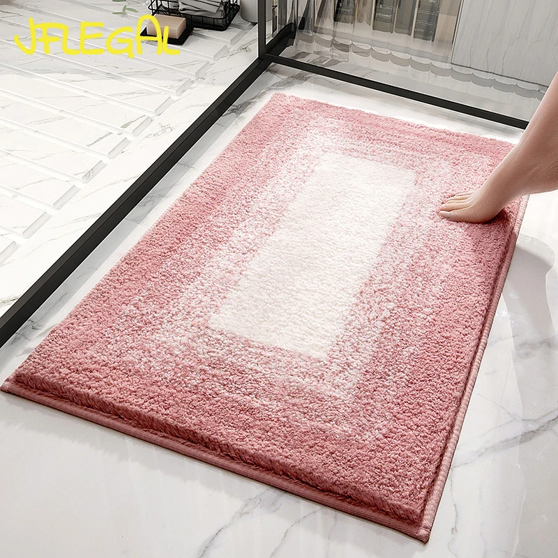 JFLEGAL Bathroom Rug, Toilet Water Absorbent Mats, Household Bathroom, Bathroom Entrance Carpet, Bath Non Slip Foot Mat, 60x90cm