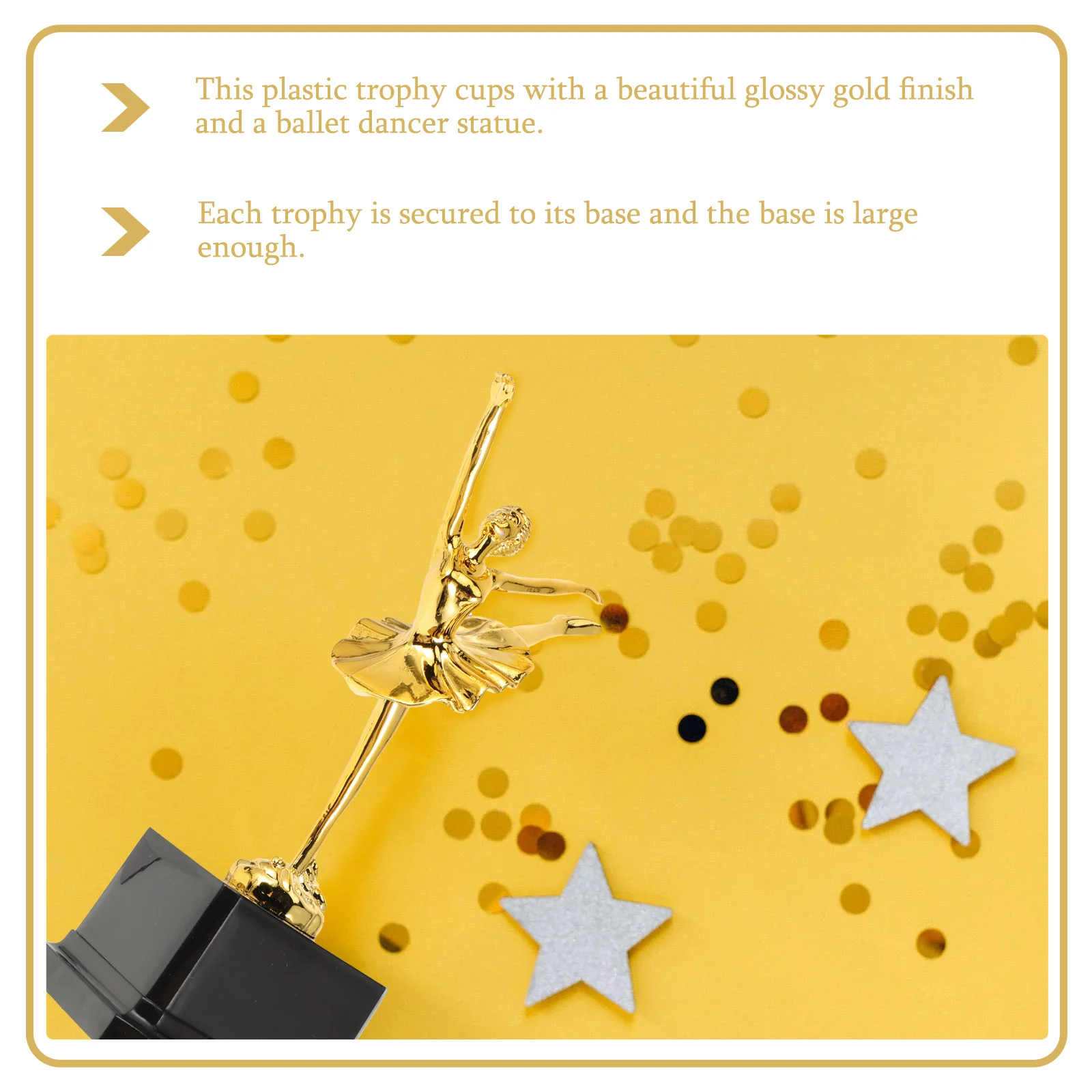 

Ballet Dance Trophy Gold Plastic Award Trophy Cup Reward Prize Party Favor Classroom Use Gold Reward Trophies