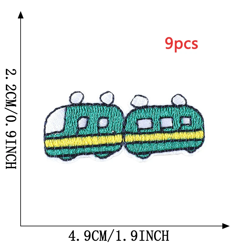 9 Stück Auto Lot Eisen auf Patches Kinder für Kleidung Stoff kleine Jungen Stich Bulk Designer bestickt Pack süße Parche Ropa Infantil – Detail 6