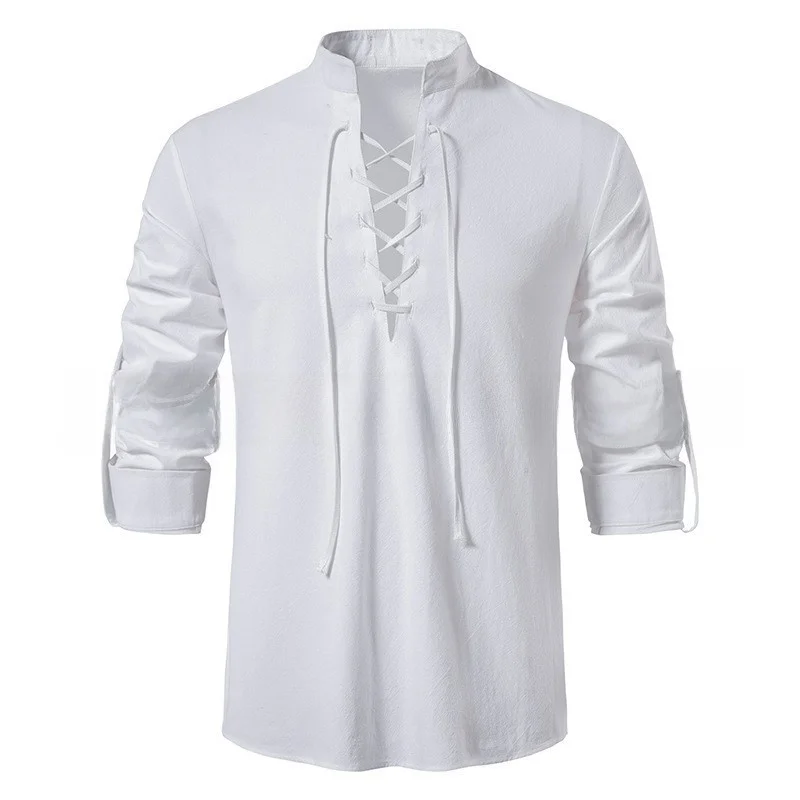 

Halloween Costume Men's Cotton Henley Long Sleeve Casual Cleanfit Neck PU Leather Easy Care Summer 2015 3D Effect