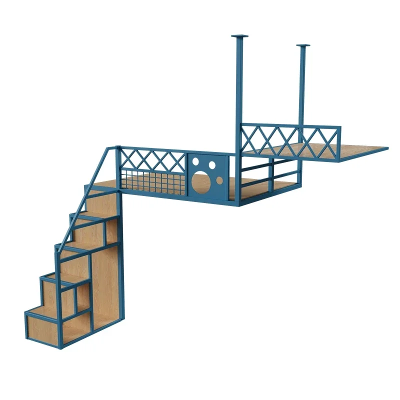 Platzsparende erhöhte hängende Eisen rahmen Bett Hängematte zweiten Stock Loft Leiter Schrank Bett Aufbewahrung plattform