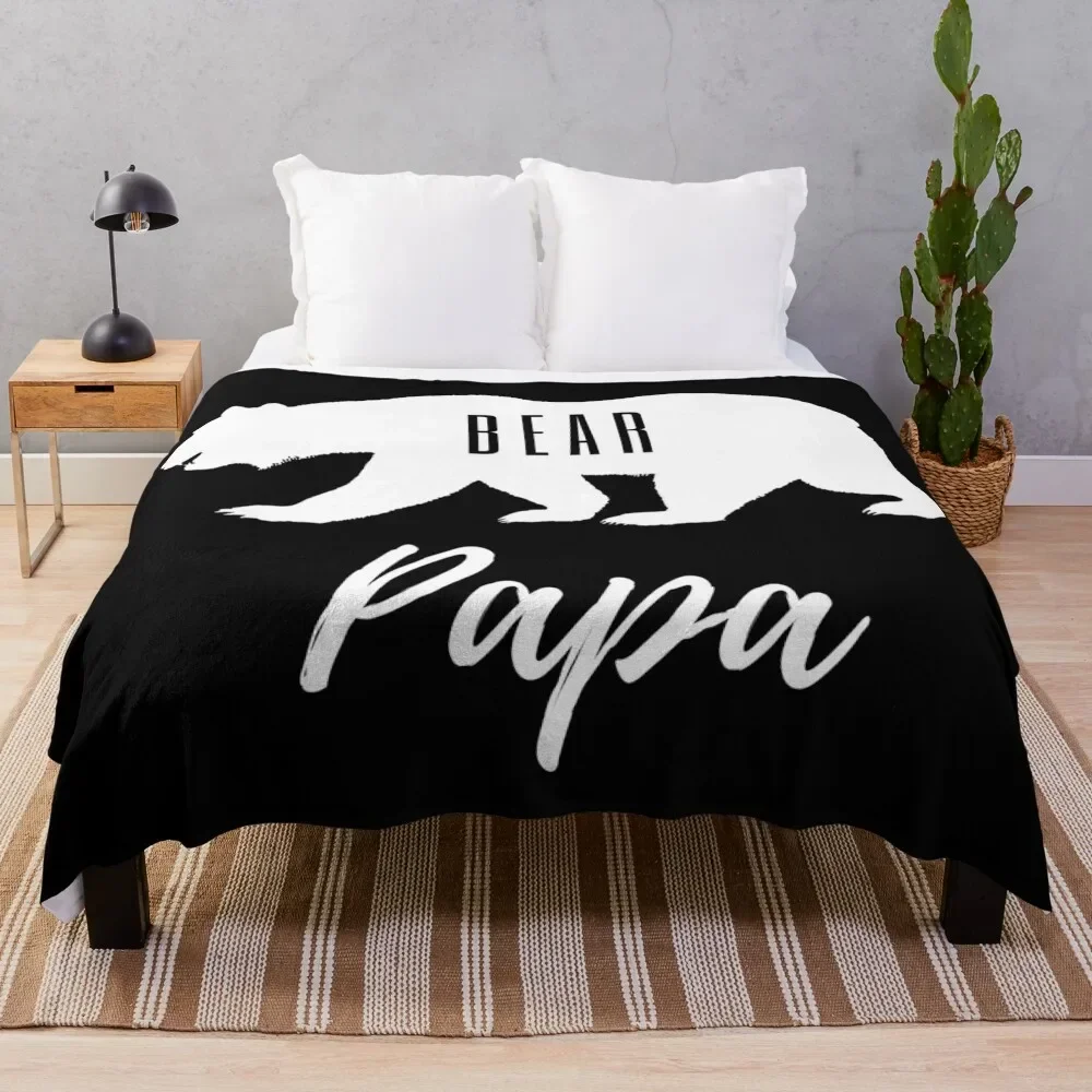 

Papa Bear Throw Blanket Moving Custom Vintage decorative Blankets