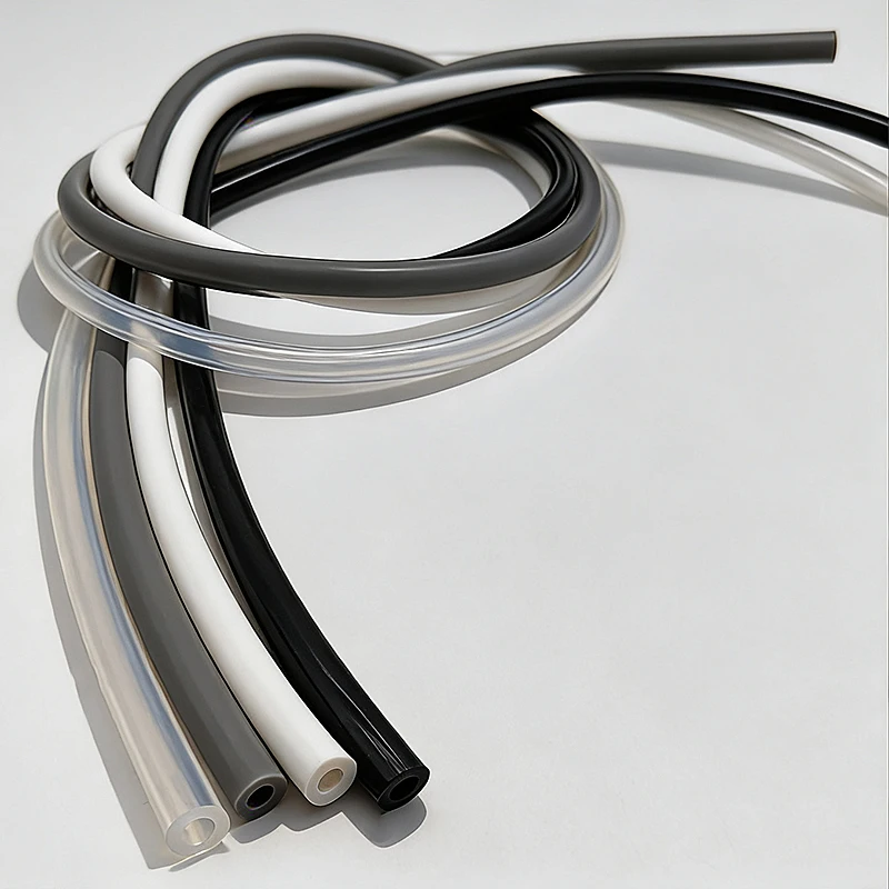Black/white/gray/transparent food grade silicone tube ID 2/3/4/5/6/8/10/12mm equipment pipeline waterproof guide sleeve