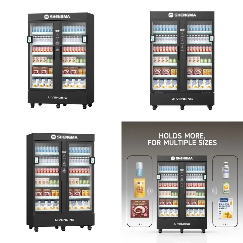 1000L Large Smart Open Cabinet Vending Machine for Food Drink Snack Retail Business