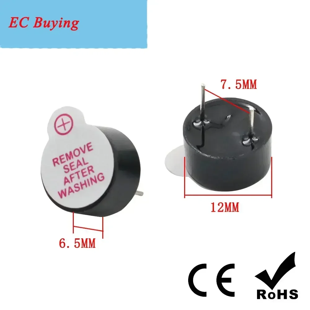 10pcs/lot 3V/5V/12V 12065 Active Integrated Buzzer Alarm Electromagnetic Universal Buzzer Speaker 12*6.5MM TMB12065