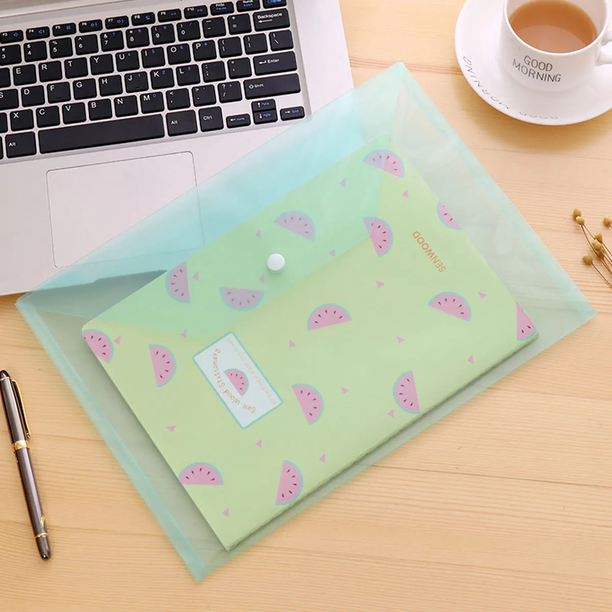 

25 Pcs Colorful Button Bag Document Organizer Holder File Office Folder Transparent