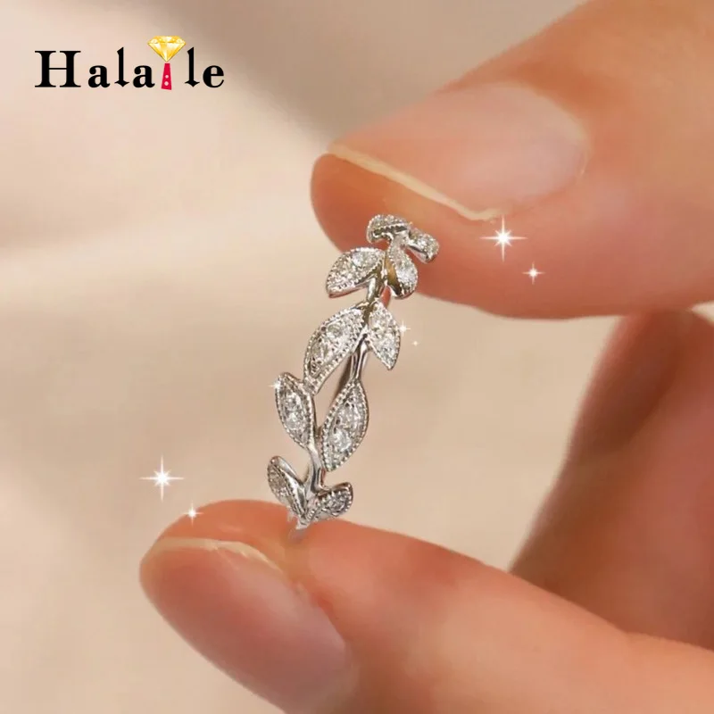 Halaile D Color Moissanite S925 Sterling Silver Cassia Twig Ring with GRA Trendy Fine Jewelry Women Sparkly Elegant Dainty Gift