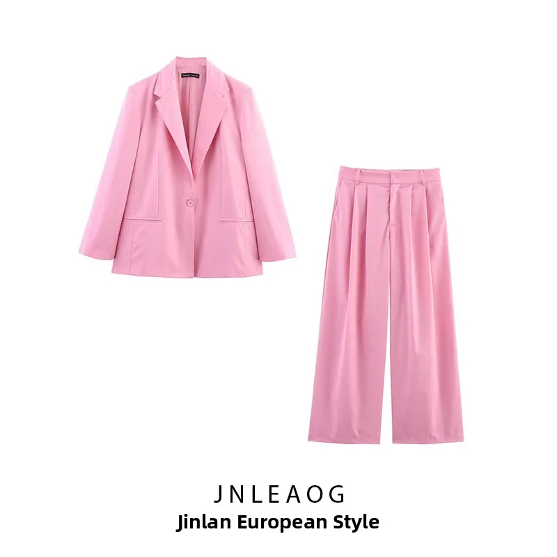 طقم ملابس عمل احترافي للنساء من JNLEAOG، تصميم جديد لربيع هذا العام، بنطلون أنيق وقميص بأكمام طويلة من ألياف البوليستر #2