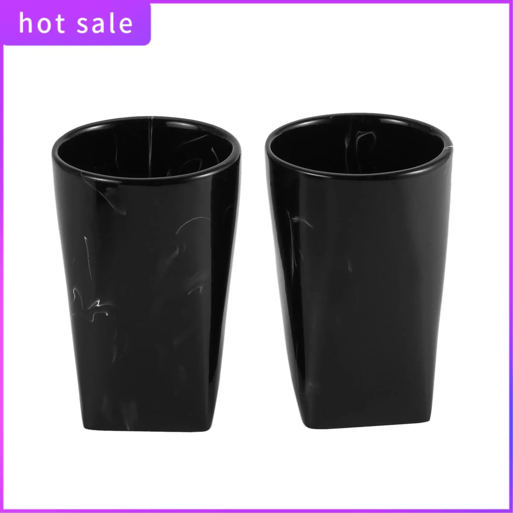 LICG-Marble Texture Bathroom Supplies Black 4Pcs Resin Bathroom Accessories With Dispenser Toothbrush Holder Soap Dispenser