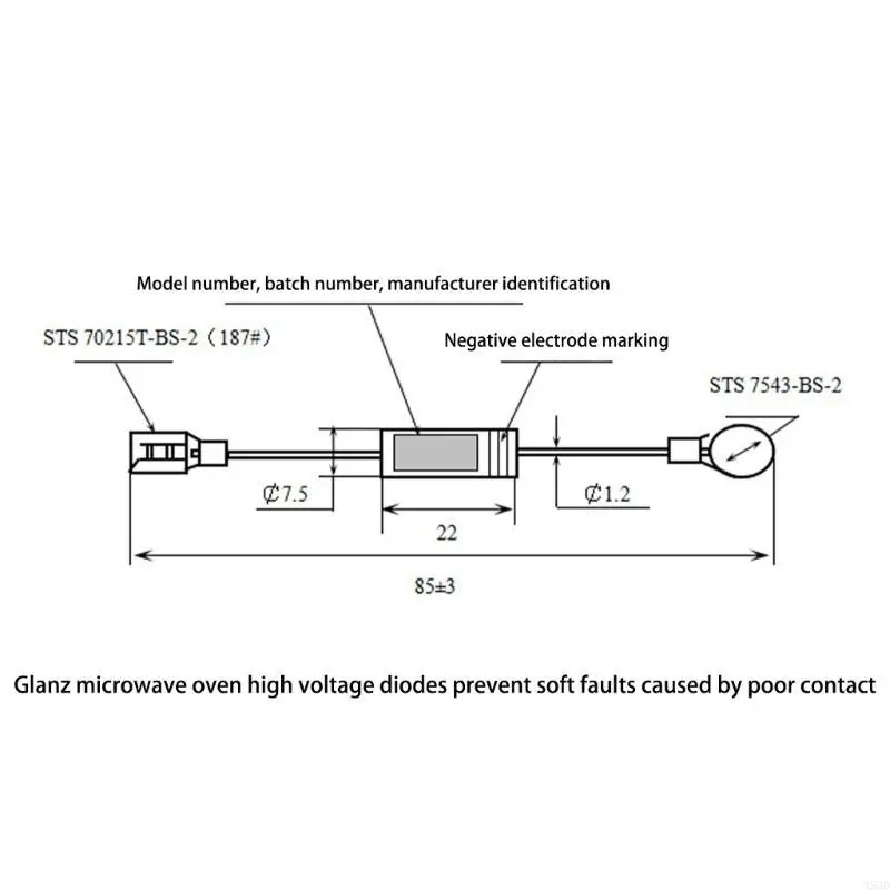 Set of 4 Microwave Oven Diode Replacement Black Metal Accessories Kitchen Tool N58D