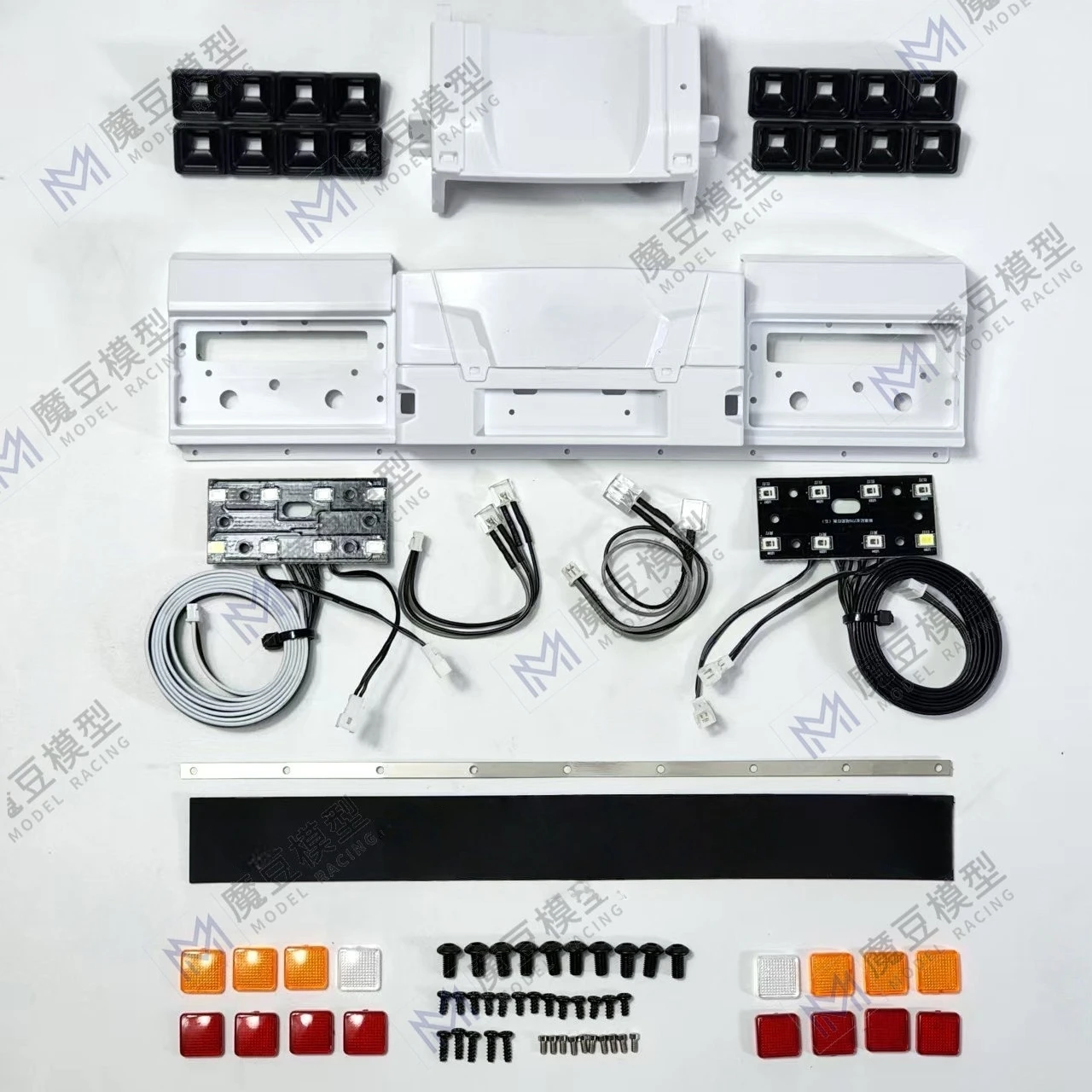 770s Rear Bumper Kit LED Taillight Lamp Set MD-S08 1 set For 1/14 Tamiyaa RC European Truck Tractor SCANIAA MODO Toy Model Parts