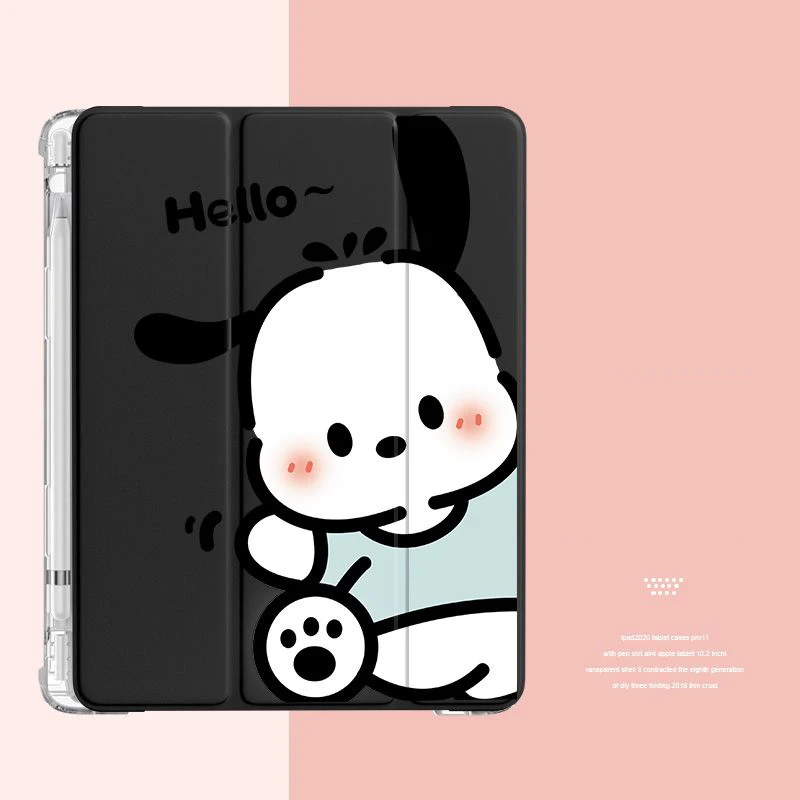 Etui Pochacco do tabletu Redmi Pad 10,6 cala SE 11 cali Sanrio Cartoon Cover Xiaomi Pad 5 6 Pro 12,4 cala Mi Padmax 14 cali Tri-Fold Case