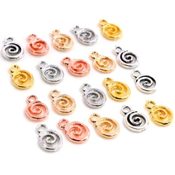 11x8mm 30pcs Antique Silver Plated Gold Colors Rhodium Swirl Handmade Charms Pendant:DIY for bracelet necklace