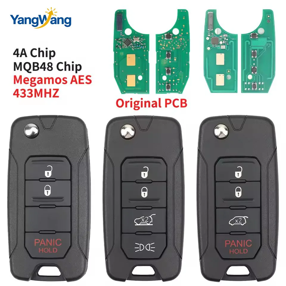 

Llave Plegable para Auto YW con Chip 4A MQB48 de 433MHz para Jeep Renegade 2016 2017 2018 FCCID:2ADFTFI5AM433TX P/N:FI5-AM433TX