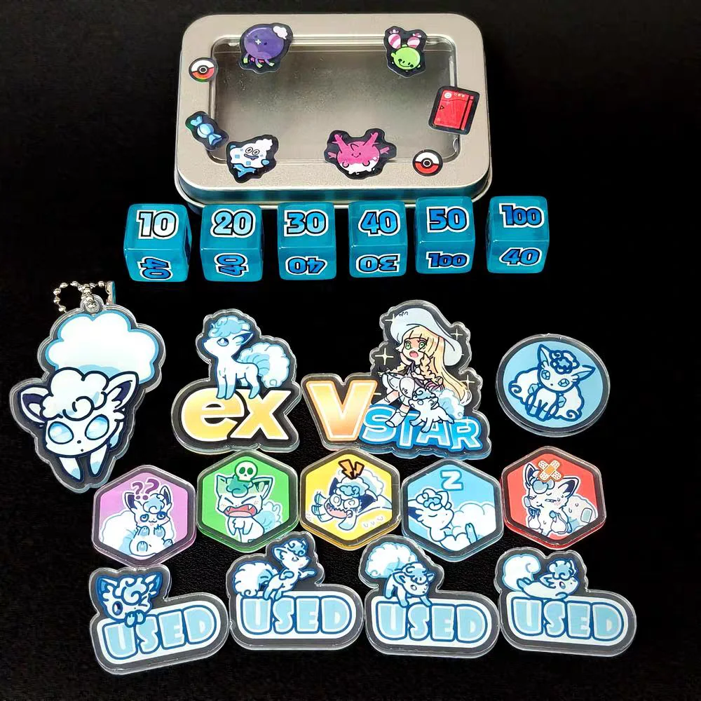 ptcg-ポケモンアニメキャラクターマッチスコアリングダメージカウンターダメージインジケーター-vulpix-borad-ロールプレイングゲームアクリルギフト