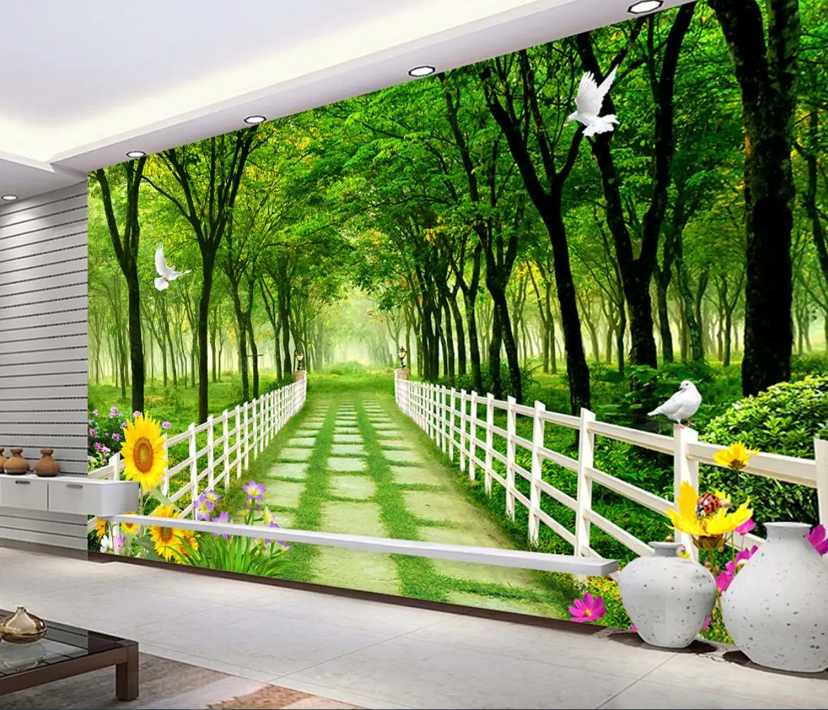 

beibehang custom forest natural scenery Papel De Parede 3D Photo Mural Wallpaper Living Room Bedroom Backdrop Wall Home Decor