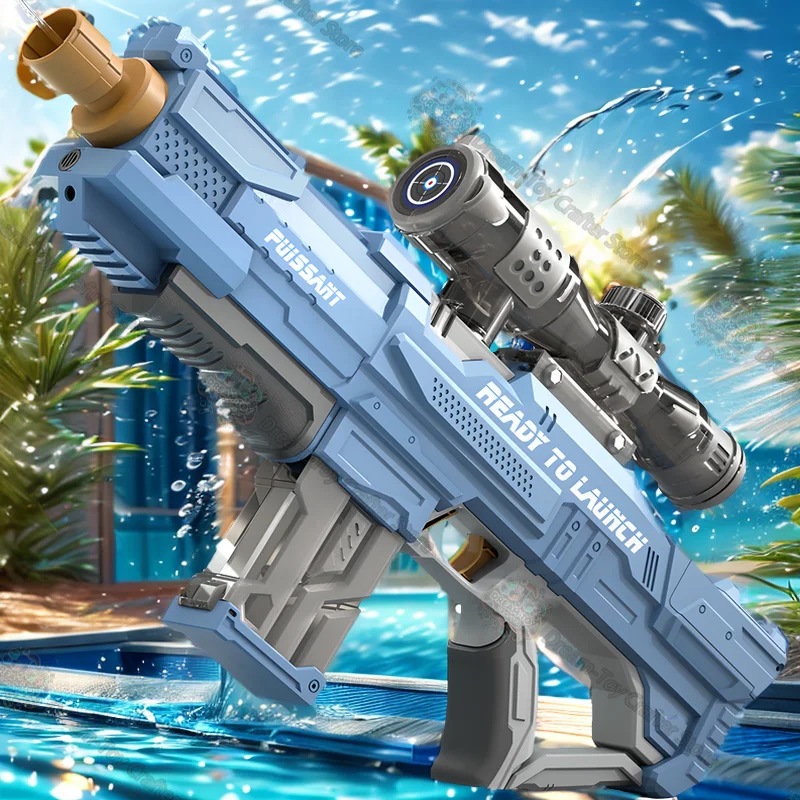 

Electric Water Gun Toy for Boys Automatic Suction High Pressure Blaster Light Up Outdoor Soaker Splash Shooting Kids Play Gift