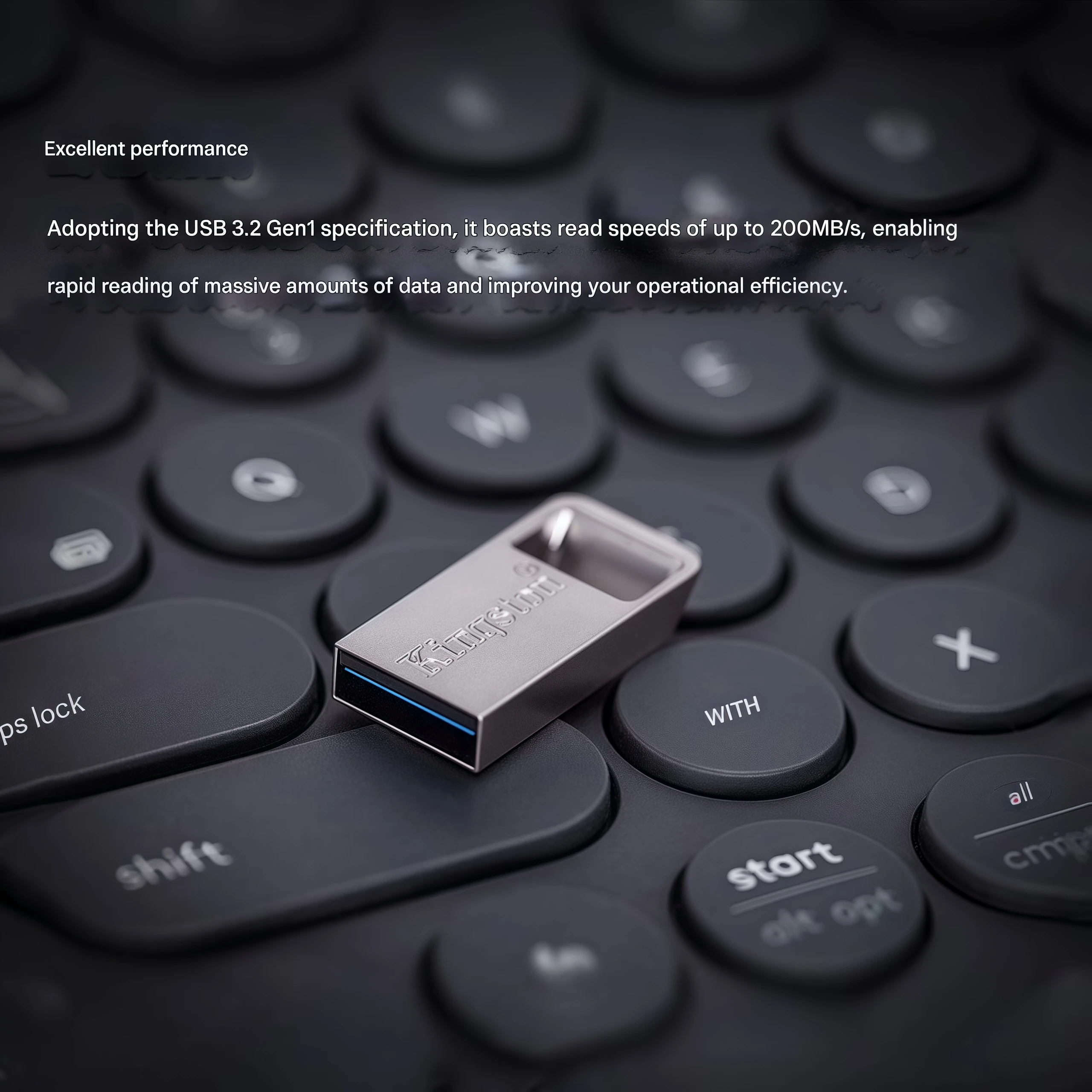 محرك فلاش Kingston USB 3.2 Gen1 DTMC3G2 محرك فلاش سيارة صغير معدني فضي، سعة عالية، سرعة القراءة ​ ​ 200 برميل/ثانية