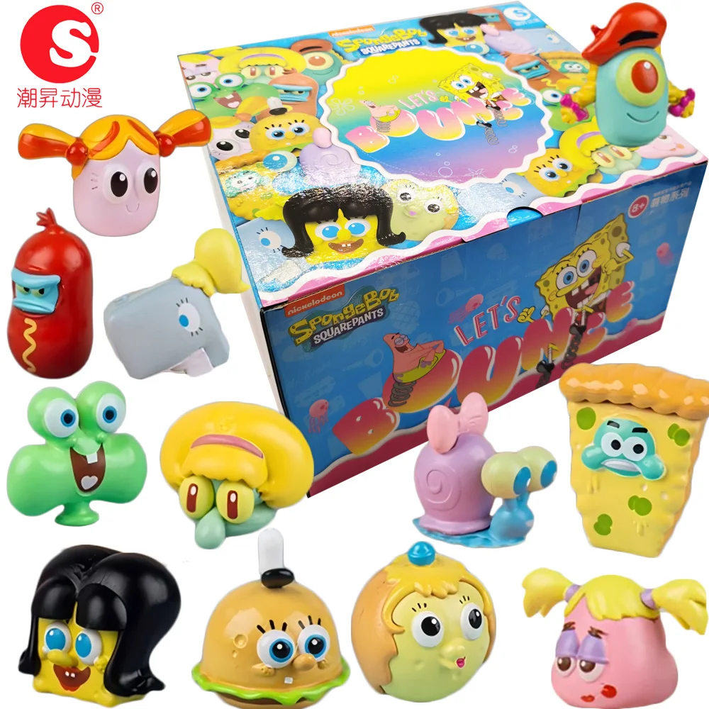 

New Genuine SpongeBob SquarePants Mini Blind Box Exquisite Simulation Anime Characters Model Delighted Holiday Gifts Hot Sales