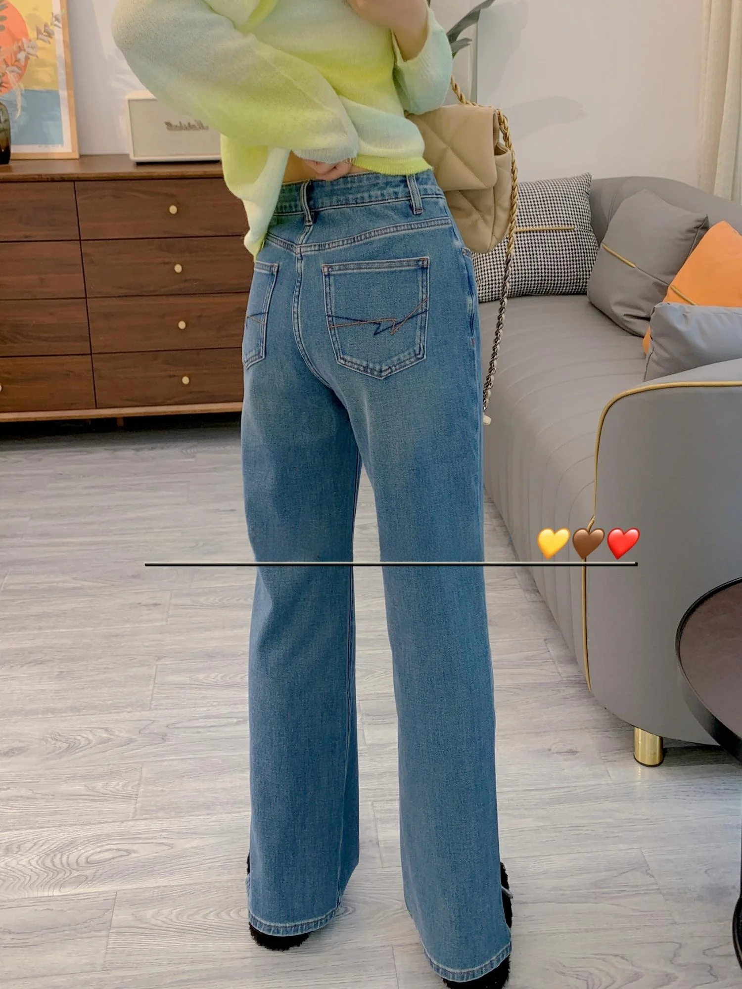 

Xiaofan Women's High Waist Straight Leg Jeans Spring 2026 Long Leg Effect Slim Fit Floor Length Pants Slit Cotton Stretc...