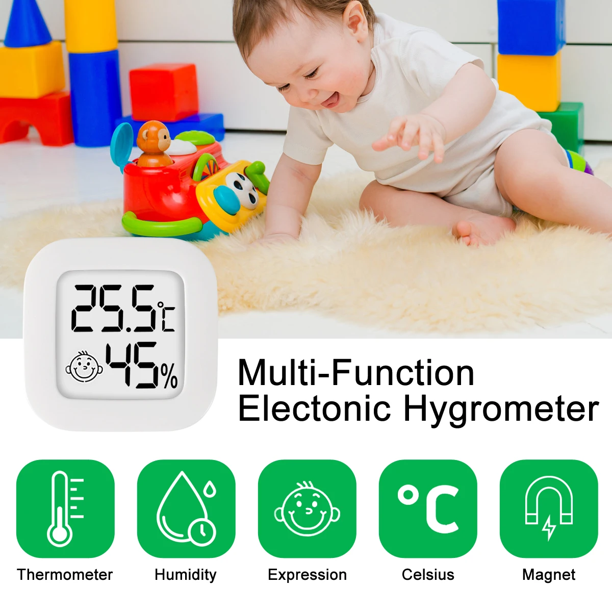 

Digital Hygrometer Indoor Thermometer Humidity Meter Room Thermometer with Temperature and Humidity Monitor Mini Hygrometer