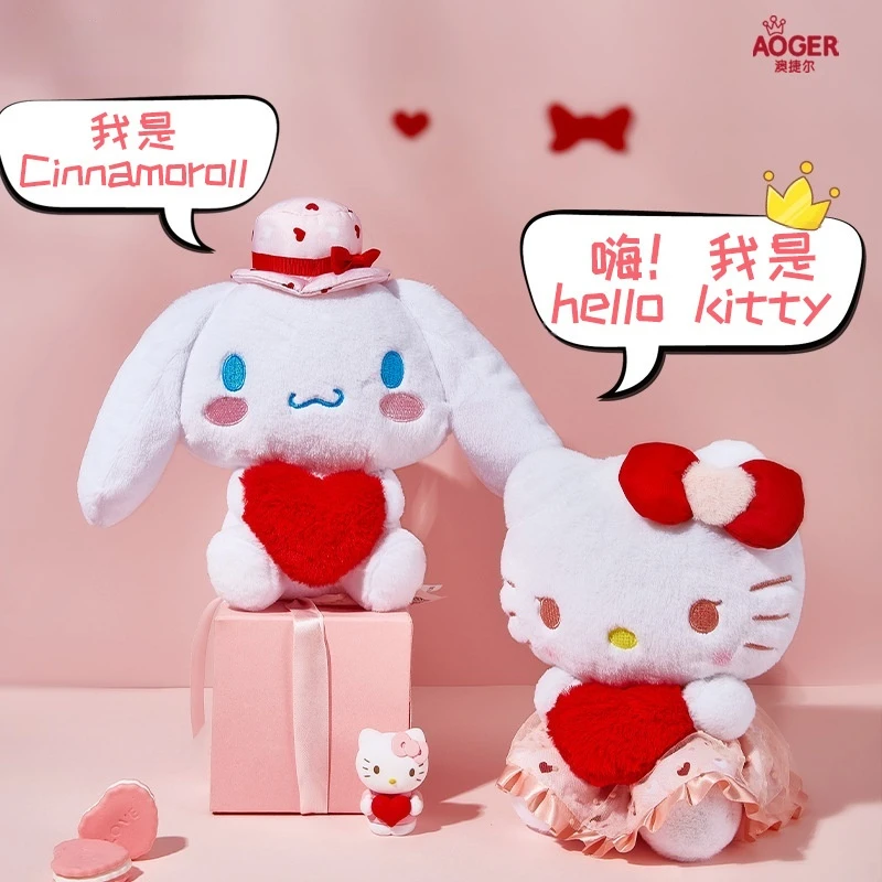 

25 см Kuromi Melody Hellokitty Palpitate With Excitement Series милая плюшевая кукла орнамент домашний декор аниме сопровождающая кукла подарки