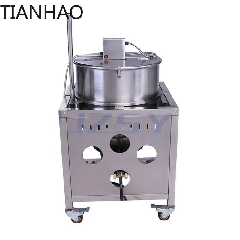 Commercial Stainless Steel Automatic Stirring Caramel Kettle for Popcorn Making Machine Gas Heating Corn Popper for Sale for