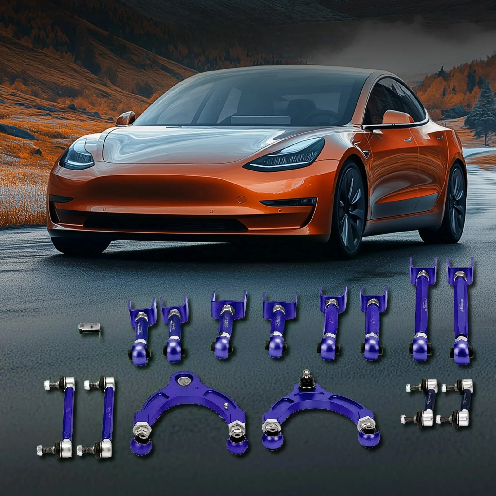 

Горячая новинка: Регулируемый комплект подвески для Tesla Model 3/Y (передний/задний), алюминиевый компонент для регулировки угла наклона/схода колес