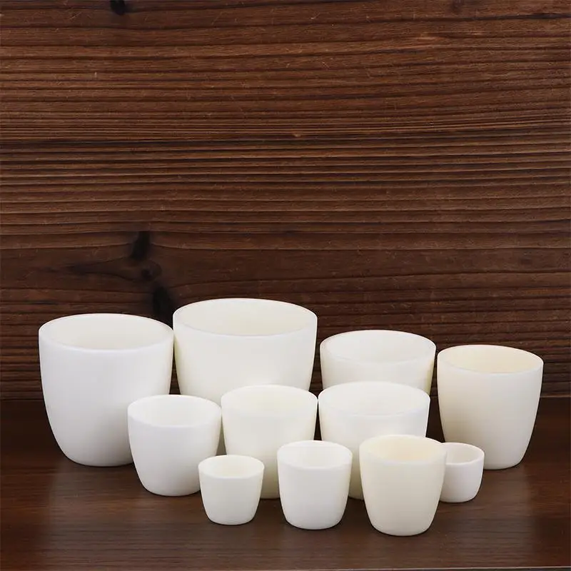 Lab Smelting 1600C High Temperature Alumina Crucible Corundum 3ml to 100ml Durable Laboratory Vessel