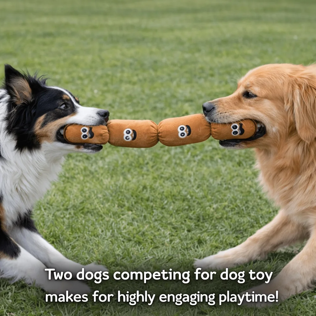Pet Dog Toys Sausage String Plush Squeaky Chew Toy Cartoon Face Interactive Bite Resistant Stuffed Entertainment Pet Play Toy