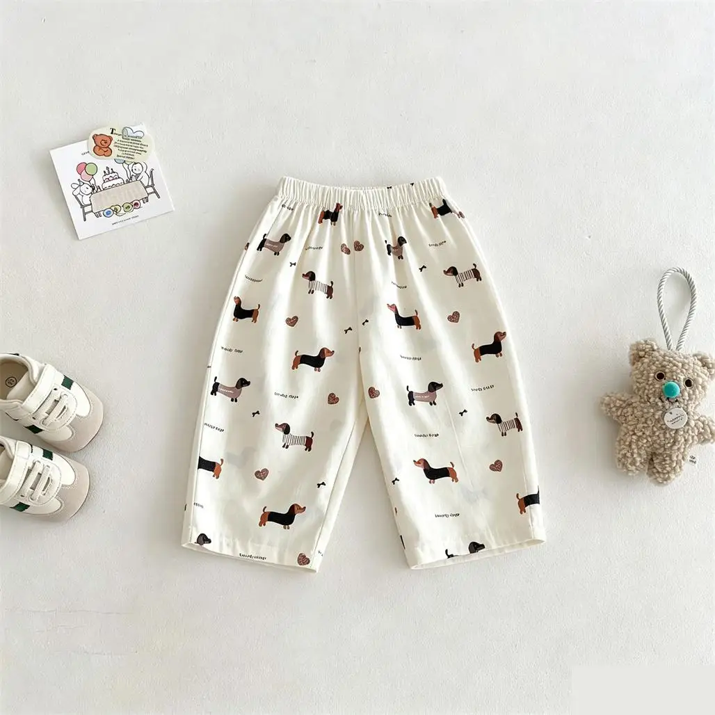 Cute Pants Spring Summer Wear Full Print Pants Mosquito Pants Children's Casual Loose Pants Toddler Boys New Fashion Trousers