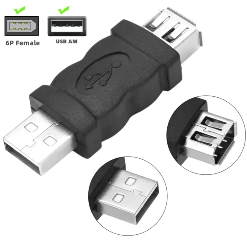 USB 2.0 A Male to Live IEEE 1394 6P Female Adapter Aapter Connector Data Cable for Digital Camera Printers