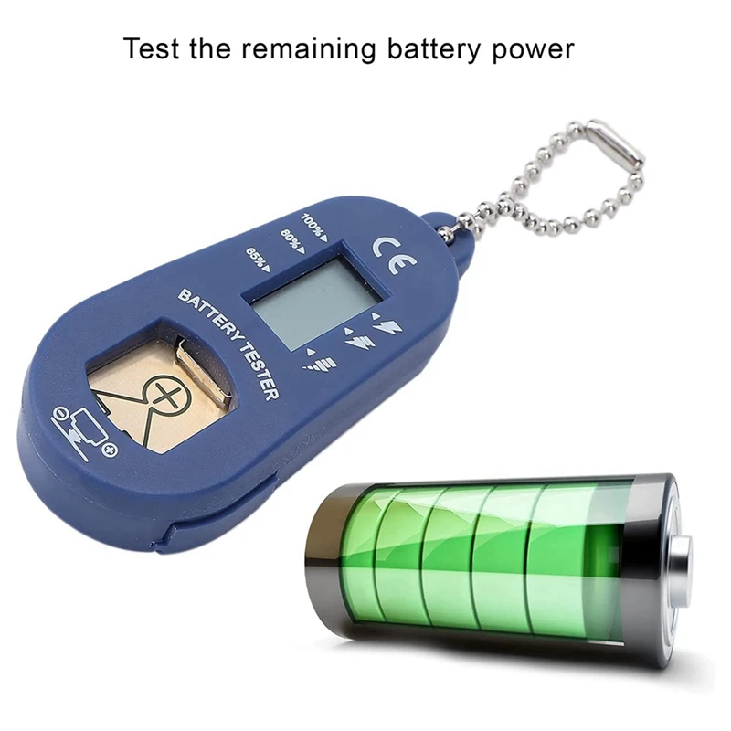 2X Button Battery Tester, Keychain Pocket Portable And Lightweight Battery Tester To Check Remaining Battery Power