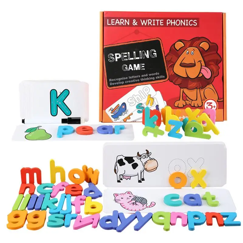 Educational Toys For Toddler Reusable Word Spelling Games Bright Colors Flash Cards Educational Toys Learning For Children Boys