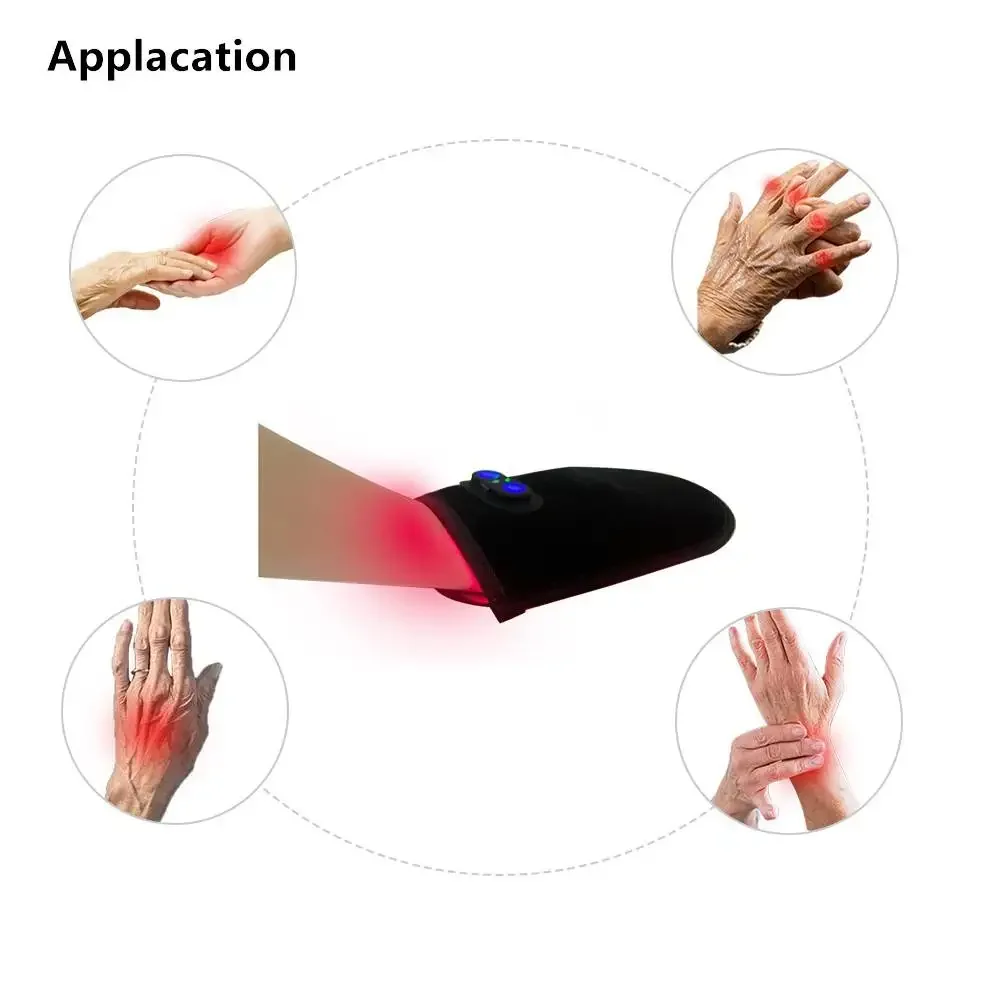 Red Light Therapy for Hand Pain Relief with 660nm Red & 850nm Infrared Light,Rechargeable LED Near Infrared Light Therapy Glove