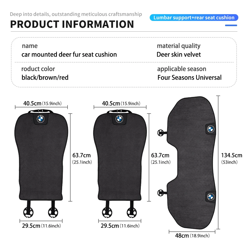 For BMW Deer Fur Car Seat Cover Warm Cushion Chair Mat Protector Pad G30 G20 M3 M5 E91 E92 E93 E36 E70 X3 X4 X5 X1 E39 F30