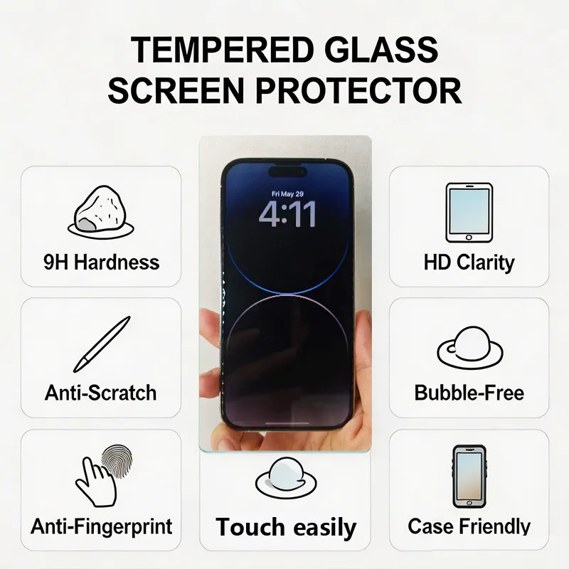 HD mobile phone screen protector suitable for iPhone series, anti-fingerprint protective film
