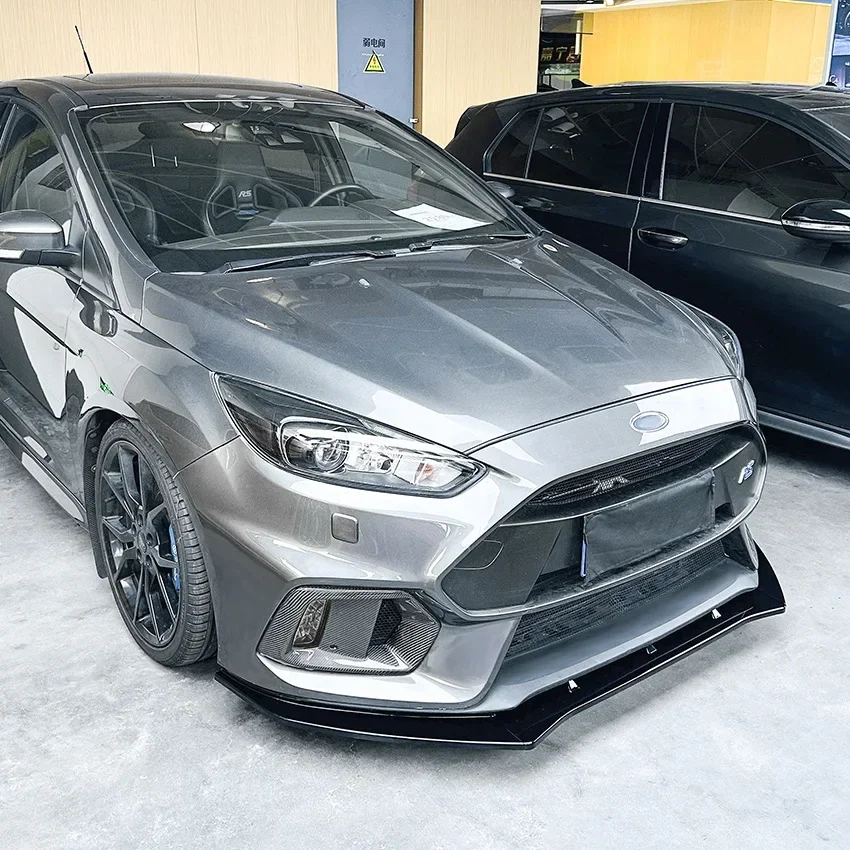 Car Front Bumper Spoiler Diffuser Splitter Lip Body Kit For Ford Focus RS MK3 2015 2016 2017 2018 Bumper Blade Tuning ABS