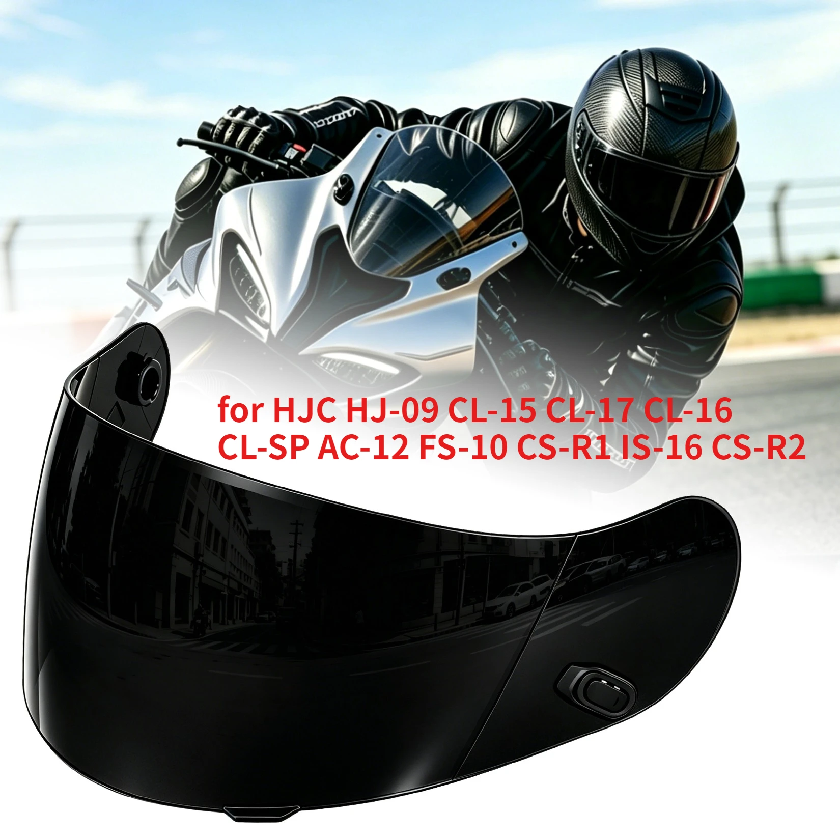 

Motorcycle HJ-09 Helmet Tinted Visor Face Shield Replacement for HJC HJ-09 CL-15 CL-17 CL-16 CL-SP AC-12 FS-10 CS-R1 IS-16 CS-R2