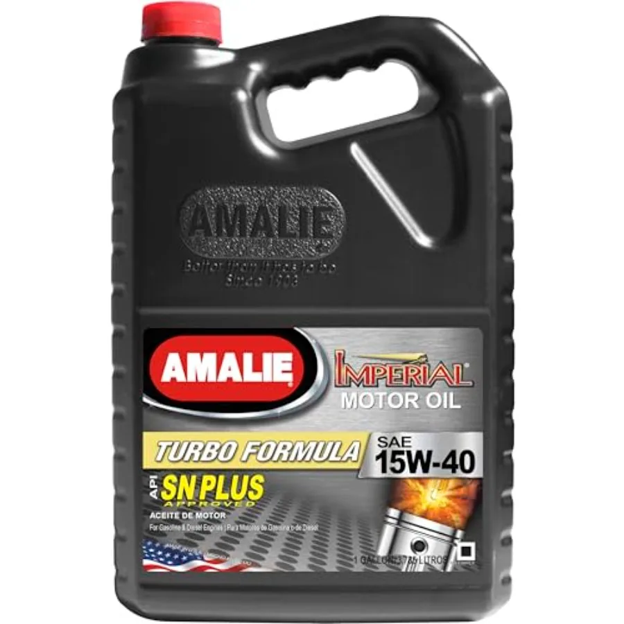 

IMPERIAL TURBO 15W-40 Motor Oil for High-Performance Engines 1 Gallon Bottle Pack of 4 Synthetic Blend Red Made in USA