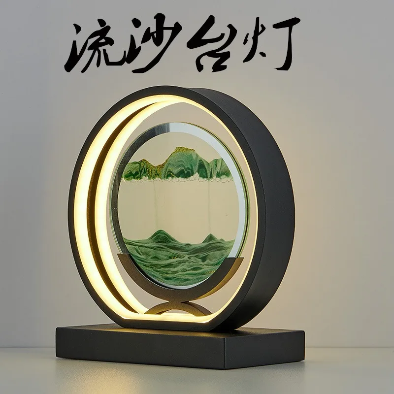 Bedside lamp quicksand painting table lamp, the new table lamp is super bright