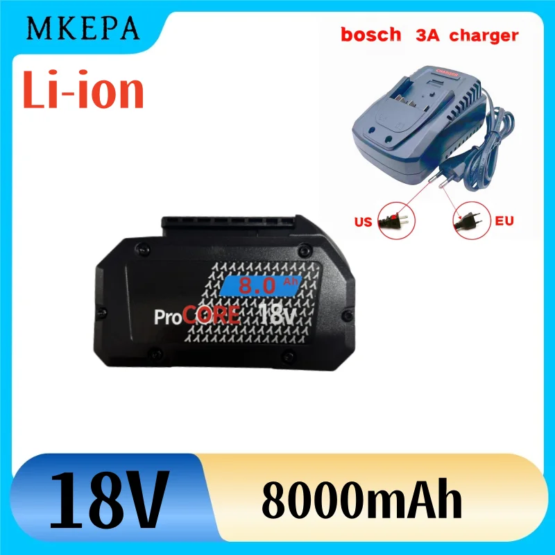 18V 21700 Power Battery Suitable for Bosch Tool, High-Power 5C, 21700, 18V, 8.0Ah, 100% Original, BAT609, BAT618, GBA18V