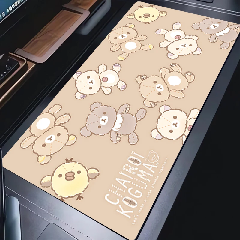Alfombrilla de ratón para ordenador portátil, alfombrilla de ratón Kawaii de dibujos animados Korilakkuma para PC de oficina, alfombrilla para teclado de Chica de Anime Rilakkuma, alfombrilla para ratón de escritorio HD para juegos