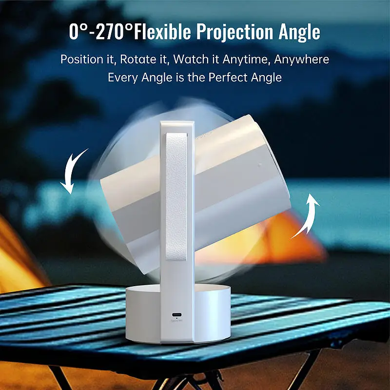 Mini Portable HD LED Projector, 1080P Home Theater With WiFi 6, 15000mAh Built-in Battery And 3D Surround Speakers