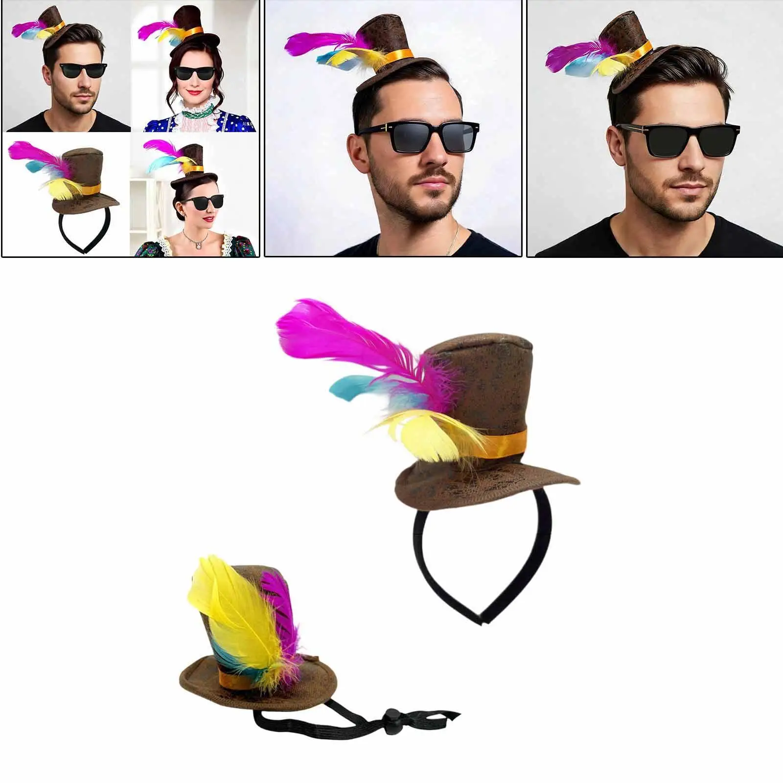 Hat Headwear Hat for Dance New Year Proms Stage Performance